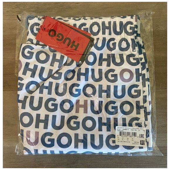 HUGO BOSS Logo-Print Swim Shorts in Blue / White Quick-Drying MENS Sz XL NWT - Picture 8 of 8